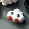 Pendientes vintage de resina artística 2024, nuevos y explosivos pendientes de estilo palacio antiguo con un diseño de nicho avanzado para mujer.