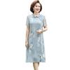 Vestido de verano para madres, falda cheongsam mejorada, temperamento, vestido de gasa de verano de manga corta para mujeres de mediana edad.