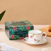 Estilo retro pintado à mão Tulipa flor de cerejeira leite café caneca de cerâmica copo de chá bonito feminino Milk Cup