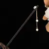 Horquilla de Madera para Mujer con Borla Antigua Estilo Hada Simple Hecha a Mano Horquilla de Gama Alta Accesorios Hanfu Rojo