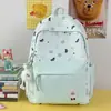 Mochila Fufu Macio Xadrez Amarelo Claro Estilo Artístico de Nicho para Alunos do Ensino Fundamental com Desenhos Fofos de Desenho Animado para a Aula