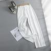 Jeans Tencel de Cintura Alta para Mulheres 2025 Verão Estilo Fino Petite Caimento Casual Calças de Perna Larga Alta Elasticidade Confortável