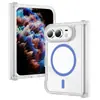 Adecuado para Funda de Teléfono Apple Duo, Transparente Cobertura Completa Goteo de Aceite Succión Magnética Plegable Izquierda-Derecha Integrada Funda de Teléfono iPhone Duo