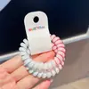 Paquete de 2 ligas para el cabello de cordón telefónico con gradiente de colores de verano, básicas, sin costuras, no dañan el cabello, accesorios para el cabello