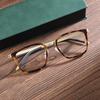 Montura simple de gafas montura para hombre de acero inoxidable de alta elasticidad sin tornillos de alto ajuste lente para miopía montura completa montura para gafas ópticas