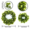 1 Peça de Coroa de Buxo Artificial Verde Vibrante para Primavera e Verão Guirlanda Realista de Buxo Artificial para Porta da Frente, Casa, Pátio, Casamento, Uso Interno e Externo, Coroa Decorativa com Aparência Natural, Perfeita para Pendurar na Porta Sazonal, Varanda ou Vitrine