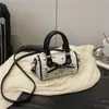 Bolsa Boston Mini Seersucker com Laço Doce para Mulheres, Menina Coreana, Portátil, Versátil, de Ombro, Transversal Infantil