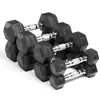 Mancuerna hexagonal recubierta, hierro fundido sólido, para que mujeres y hombres entrenen los músculos de los brazos, adecuada para entrenamientos en casa y en el gimnasio