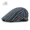Boina Retro Rayada de Nicho Estilo Japonés para Mujer, Gorra Cálida de Gamuza Moda Británica para Hombre, Gorra Casual de Pato de Pico de Pato de Moda