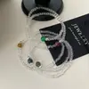 Pulsera de Plata de Ley S925 con Bolas Redondas de Turmalina de Colores y Cristales de Vidrio, Estilo Sencillo y de Alta Gama, Versátil y Apilable