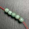Contas Redondas de Jade Verde Grau A com Furo Grande, Contas de Jade Soltas, Tecelagem DIY Pulseira Feita à Mão Atacado