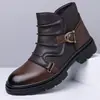 Botas Martin de Caña Alta Transfronterizas al por Mayor para Hombre, Marrón Otoño Costuradas Talla Grande Estilo Capitán Jack Estilo Europeo y Americano Botas para Hombre