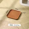 Bandeja Quadrada Estilo Retrô Plástico Imitação de Madeira Artesanato de Interior Aquário Vaso Ornamento de Bonsai Base Suporte