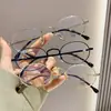 Óculos de Grau Pequenos e Ultraleves com Proteção contra Luz Azul, Podem Ser Personalizados com Lentes de Grau, Armações de Óculos Lisas e Estilosas, Frete Grátis m
