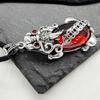 Colgante Sólido Chapado en Plata Granate Rojo Colgante Pixiu Collar Personalizado para Mujer Dominante para Hombre Venta Directa de Fábrica