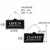 Tiendas Retro Europeas y Americanas Cafetería abierta Placa de Puerta de Madera de Doble Cara con Forro Interruptor de Puerta Placa de Madera Decorativa Decoración de Pared