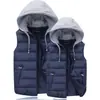 Nueva Ropa de Abrigo Otoño e Invierno para Hombre, Chaleco de Algodón, Chaleco de Algodón Grueso con Capucha Desmontable para Pareja, Chaleco de Algodón de Trabajo para Mujer