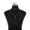 Cadena de Pecho Noche Qin Cadena Corporal Ropa Interior Sexy Sexy Estilo Europeo y Americano Colgante de Diamantes Brillantes Collar de Tentación Tirante Picante Superior