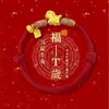 Pulsera de Cuerda Roja para el Año del Dragón y el Año de la Vida Plata de Ley Nueve Palacios Bagua Pulsera de Cuerda Tejida a Mano para Hombres y Mujeres Cuerda Estilo Tíbet