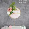 Dia das Mães Flor Série Rosa Decoração de Bolo Inserção Pérola Quadrada Assar Sobremesa Mesa Festa Plug-in
