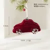 Decorações de Natal Nórdicas Novas Transfronteiriças Pingentes de Plástico Aveludados Cor Vinho Pingentes de Árvore de Natal Layout de Cena