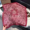 Lenço de Seda 70cm Feminino Transfronteiriço Novo Francês Elegante Pequeno Estampado de Castanha Lenço Quadrado Pequeno com Lenço de Cabeça Atacado