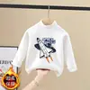 Camada Base Casual Masculina de Lã com Gola Semi Alta Outono/Inverno Novo Estilo Moda Elegante Infantil Quente Versátil Top Escovado