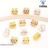 Cuentas Espaciadoras Redondas con Baño de Oro de 14K que Conservan el Color, Bandeja de Flores para Cuentas Irregulares, Accesorios DIY para Pulseras y Collares, Cuentas Sueltas al Mayoreo