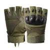 Guantes tácticos de medio dedo para hombre, transpirables, antideslizantes, resistentes al desgaste, de carcasa dura, protectores para aficionados al ejército, para entrenamiento de combate al aire libre, guantes de dedos largos.