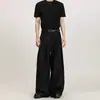 Calça pantalona plissada tridimensional, design solto, calça reta casual para primavera e outono, sem amassar, para homens e mulheres