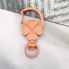Llavero Pintado Trébol Colorido Accesorio DIY Colgante Resorte Giratorio Abrible Material Ecológico