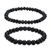 Conjunto de Pulseiras de Dados com Zircônia Microincrustada Masculino Europeu e Americano Transfronteiriço Pulseiras de Mão Elásticas de Pedra Negra de Hematita Venda Quente Transfronteiriça