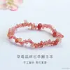 Pulseira de Pedra de Amethysta Triturada Natural Guan Yu Pulseira de Diamante Cintilante Lua Cinzenta Benefícios de Transmissão Ao Vivo Atacado S5041606