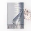Bufanda Nueva Elegante de Estilo Femenino con Degradado para Niñas, Chal de Gama Alta para Otoño e Invierno, Bufanda Cálida de Imitación Cachemir
