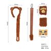 Disfraz de animal de Halloween con diadema de pelo de león de peluche, guantes y cola, accesorios de actuación para niños pequeños