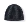 Gorro de punto cálido de moda versátil para otoño/invierno, nuevo, color liso, 100% cachemira pura, gorro para la cabeza, gorro cortavientos