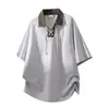 Camiseta polo con cuello tie-dye estilo americano para hombre, nueva tendencia de verano 2026, versátil, corte holgado para hombres jóvenes