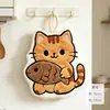 Directamente del fabricante: Linda y Divertida Toalla de Mano de Gatito para Baño, Gruesa Bordada Linda Toalla de Mano de Limpieza para Uso en el Hogar