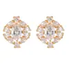 Brincos de flor de gema de ponto cruz moda exagerada joia de agulha de prata S925 temperamento feminino brincos de metal de nicho