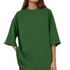 Algodón puro transfronterizo Amazon estación independiente comercio exterior ropa de mujer europea y americana primavera y verano nueva camiseta de manga corta suelta de color sólido para mujer
