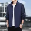 Chaqueta Clásica con Cuello Alto para Hombre, Nuevo Estilo Primavera y Otoño, Ropa Exterior Casual de Tres Rayas, Chaqueta de Béisbol, Estilo Ligero de Negocios para Hombre