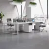 Escritorio de Oficina para Estación de Trabajo, Escritorio de Computadora para Oficina Abierta, Mobiliario de Juego de Escritorio y Sillas Moderno Simple para Cuatro/Seis/Ocho Personas