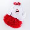 Traje transfronterizo para recién nacido Niña Día de la Madre Manga larga Amor Harper Vestido de princesa Set de falda de malla