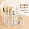 Caja de Almacenamiento Transparente Cosméticos Escritorio Lápiz Labial Brocha de Maquillaje Portalápices Organizador Cubo de Almacenamiento Simple para Estudiantes Acrílico