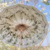 Paraguas Vintage de Doble Uso con Borde Dorado y 16 Varillas al por Mayor para Mujer, Paraguas Plegable de Doble Capa para el Sol, Paraguas de Sol Grande Estilo Antiguo para Dos Personas