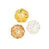 Nuevo estilo antiguo Flor de Loto de Hierro soporte de flor de loto de tres capas hecho a mano abanico redondo hanfu material Xiuhe accesorios de decoración
