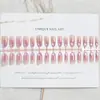 Uñas Postizas Estilo Ins Gato, Hechas Completamente a Mano con Perlas de Vidrio Brillantes, Pegatinas de Uñas Postizas de Alta Gama