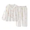 Pijama para niños, algodón nube, manga larga, para niñas, estilo fino de primavera y otoño, colección de otoño 2026, ropa de casa elegante para niñas mayores