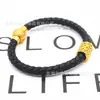 Moda europea y americana pulsera de cuerda de cuero con cuentas de la suerte de constelaciones 3D cuentas de transferencia de oro duro pulsera de mano joyería de acero inoxidable venta directa de fábrica