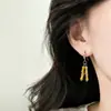 Pendientes Europeos y Americanos de Concha de Bambú con Borlas, Pendientes de Personalidad de Nicho de Lujo Ligero, Pendientes de Estilo Minimalista de Alta Gama